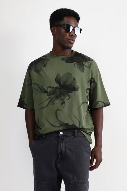 ALLOVER FLORAL PRINT OVERSIZED T-SHIRT