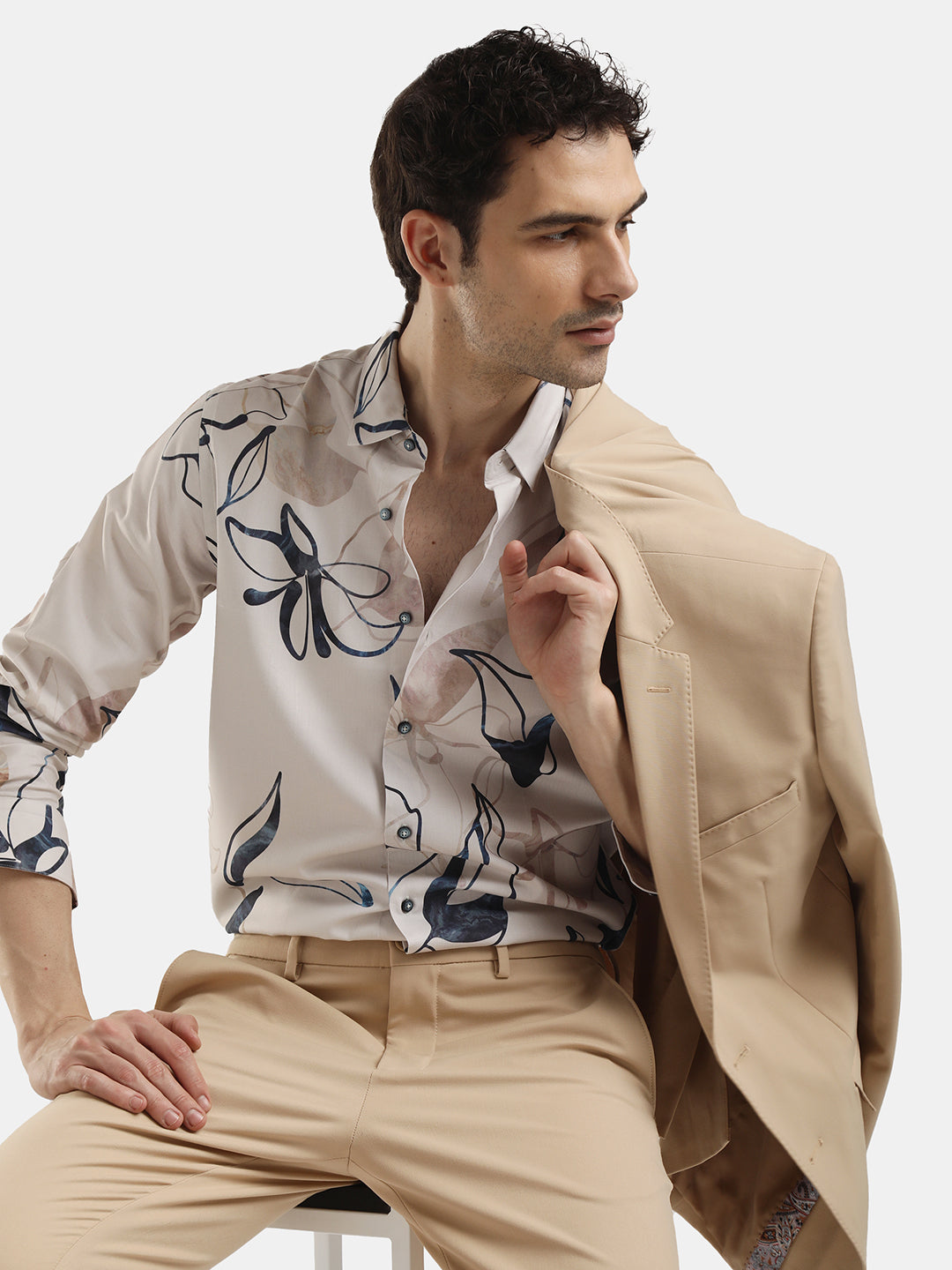 SLIM FIT FLORAL PRINT SHIRT