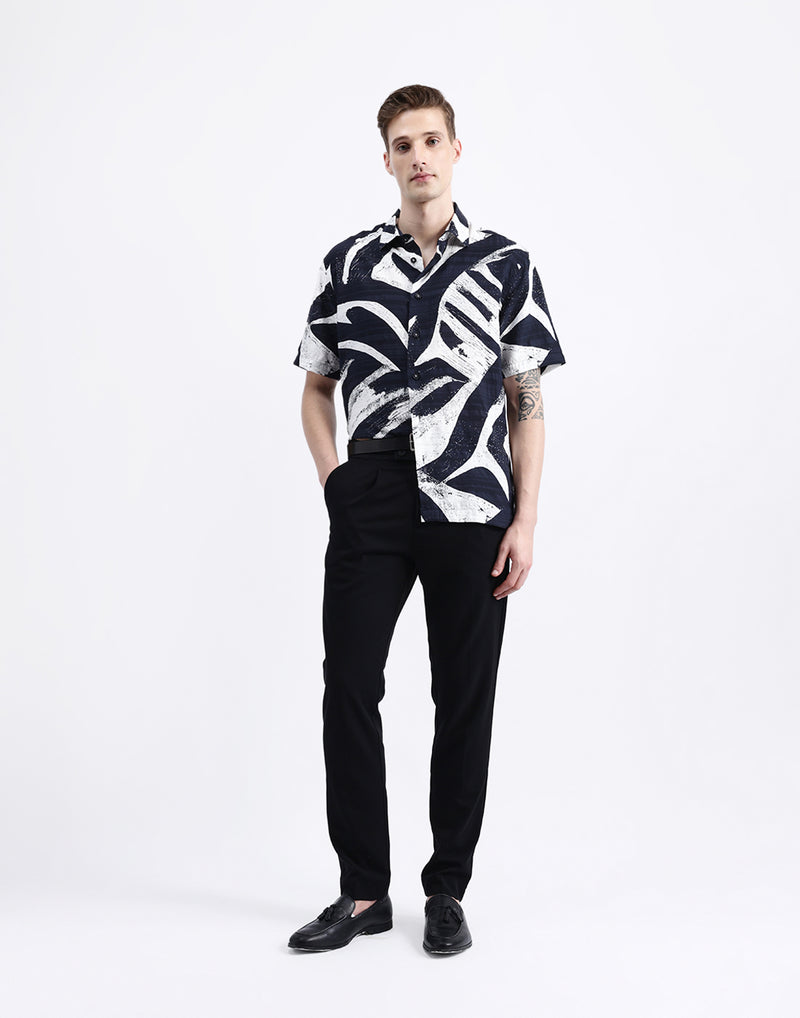 ABSTRACT PRINT HALF SLEEVE SHIRT