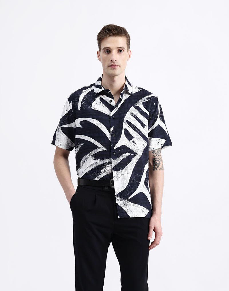 ABSTRACT PRINT HALF SLEEVE SHIRT