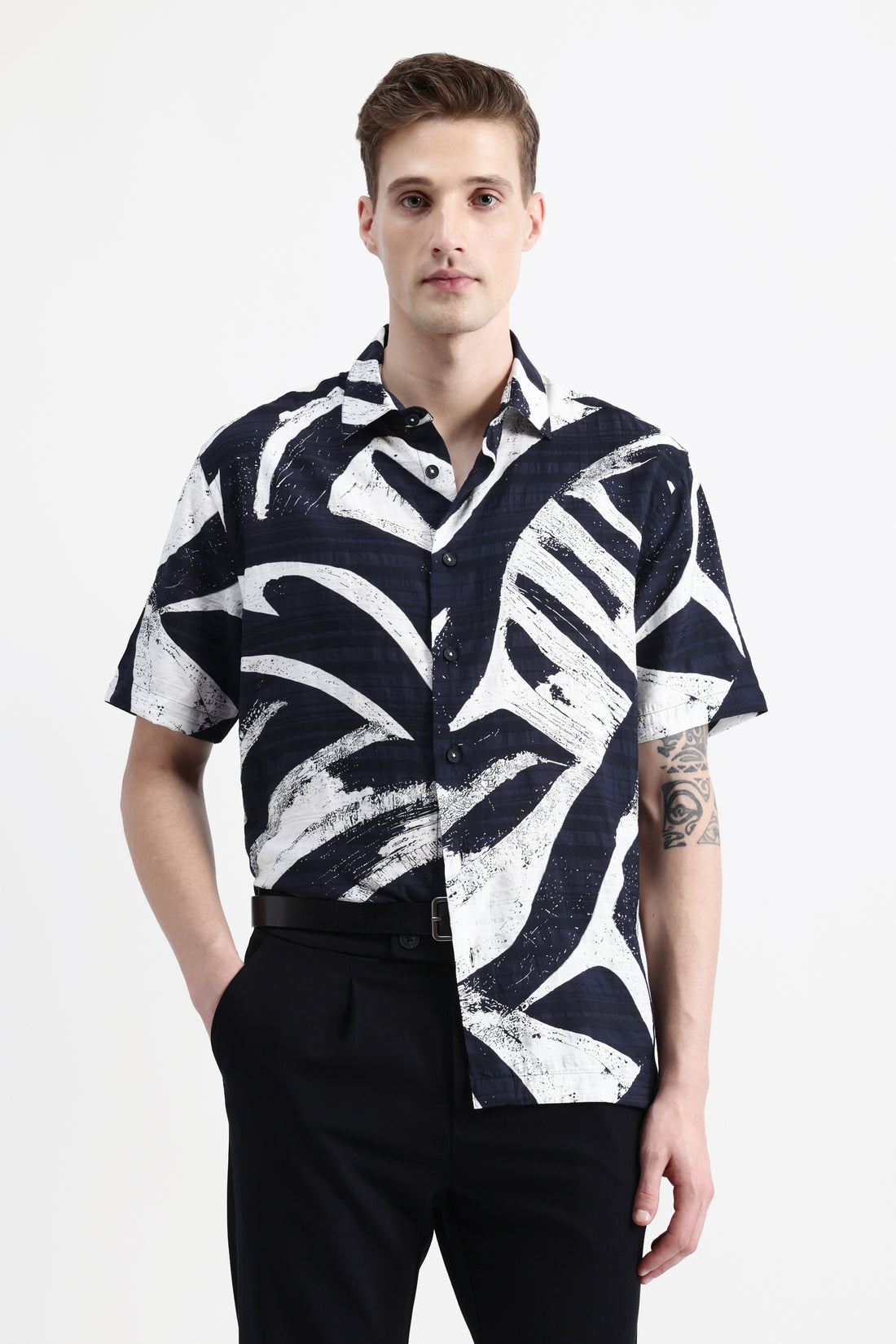 ABSTRACT PRINT HALF SLEEVE SHIRT