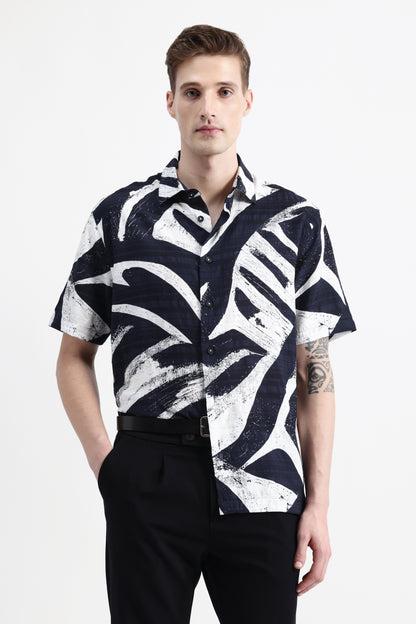 ABSTRACT PRINT HALF SLEEVE SHIRT