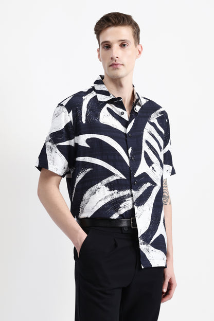 ABSTRACT PRINT HALF SLEEVE SHIRT