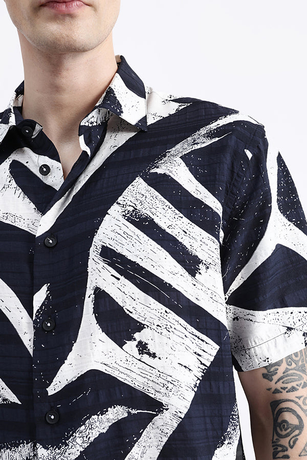 ABSTRACT PRINT HALF SLEEVE SHIRT