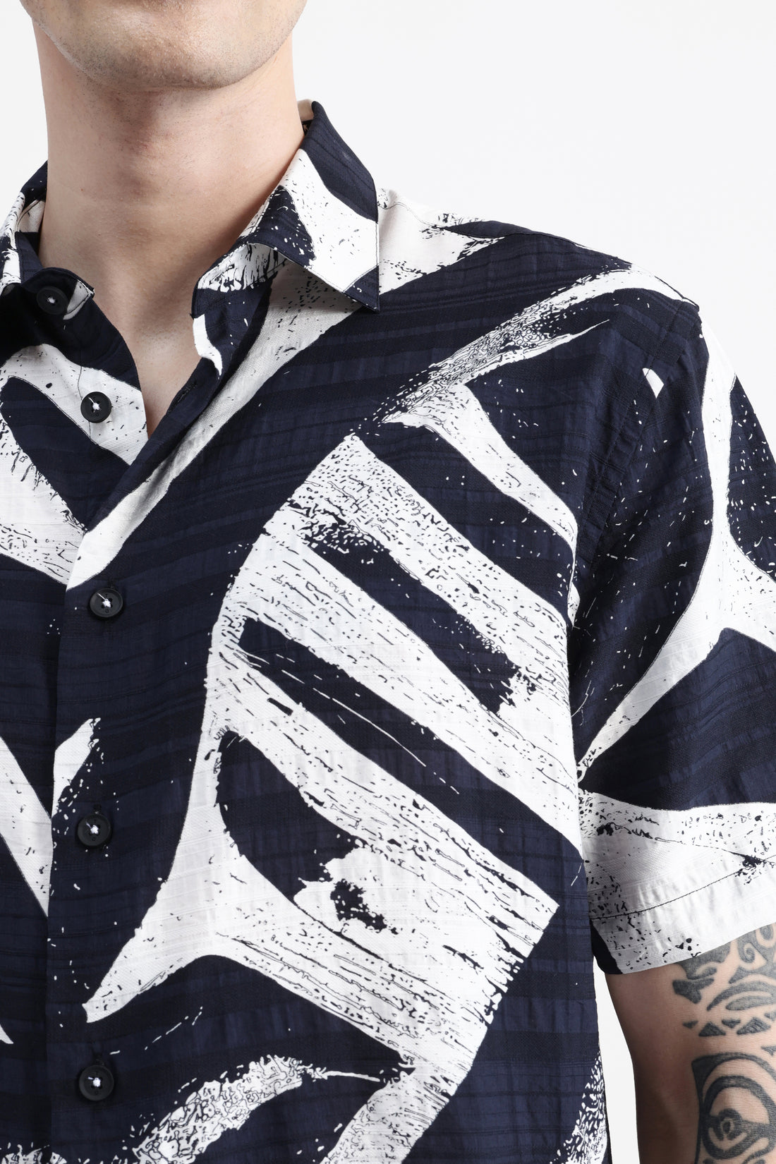 ABSTRACT PRINT HALF SLEEVE SHIRT