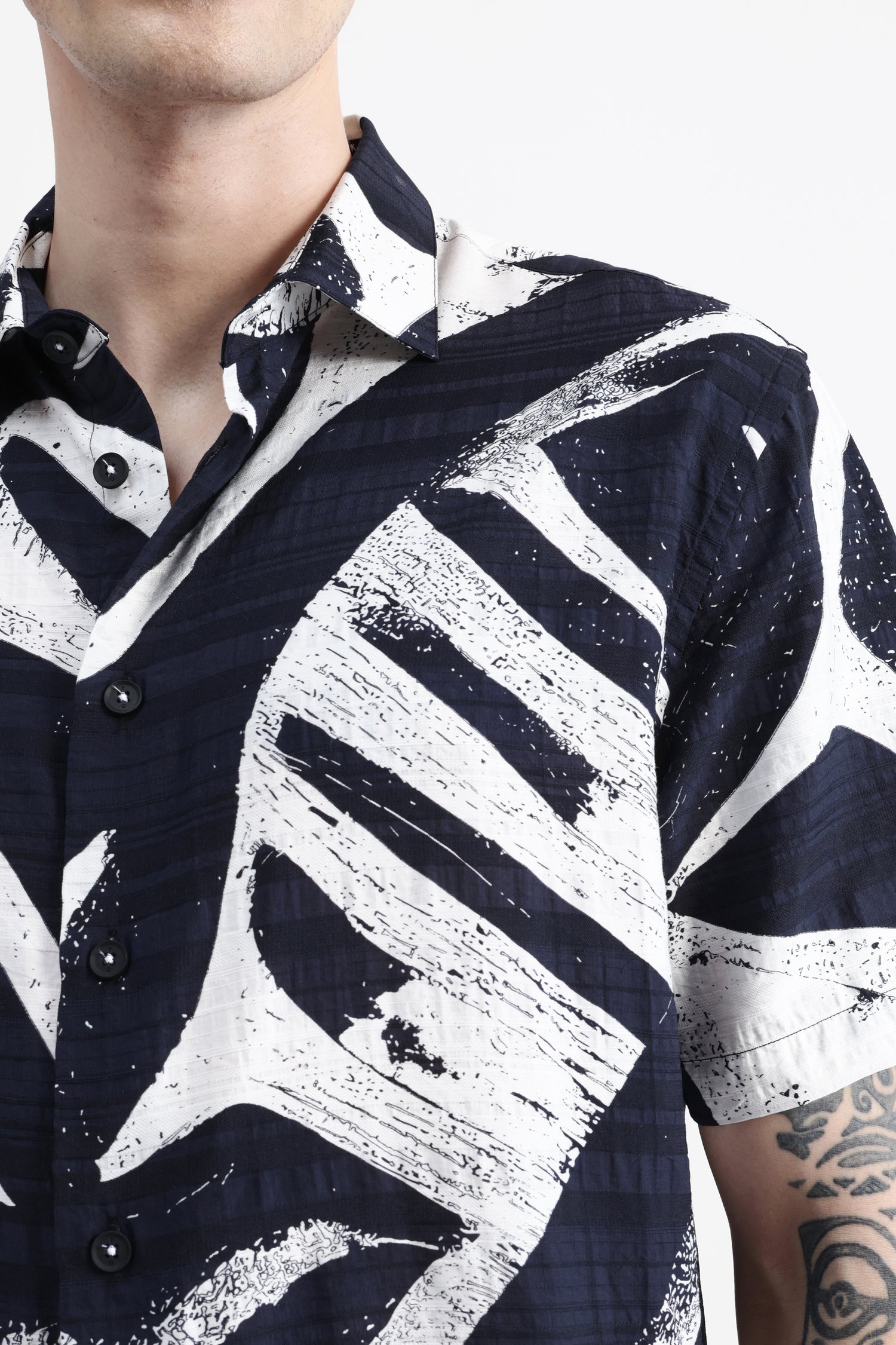 ABSTRACT PRINT HALF SLEEVE SHIRT