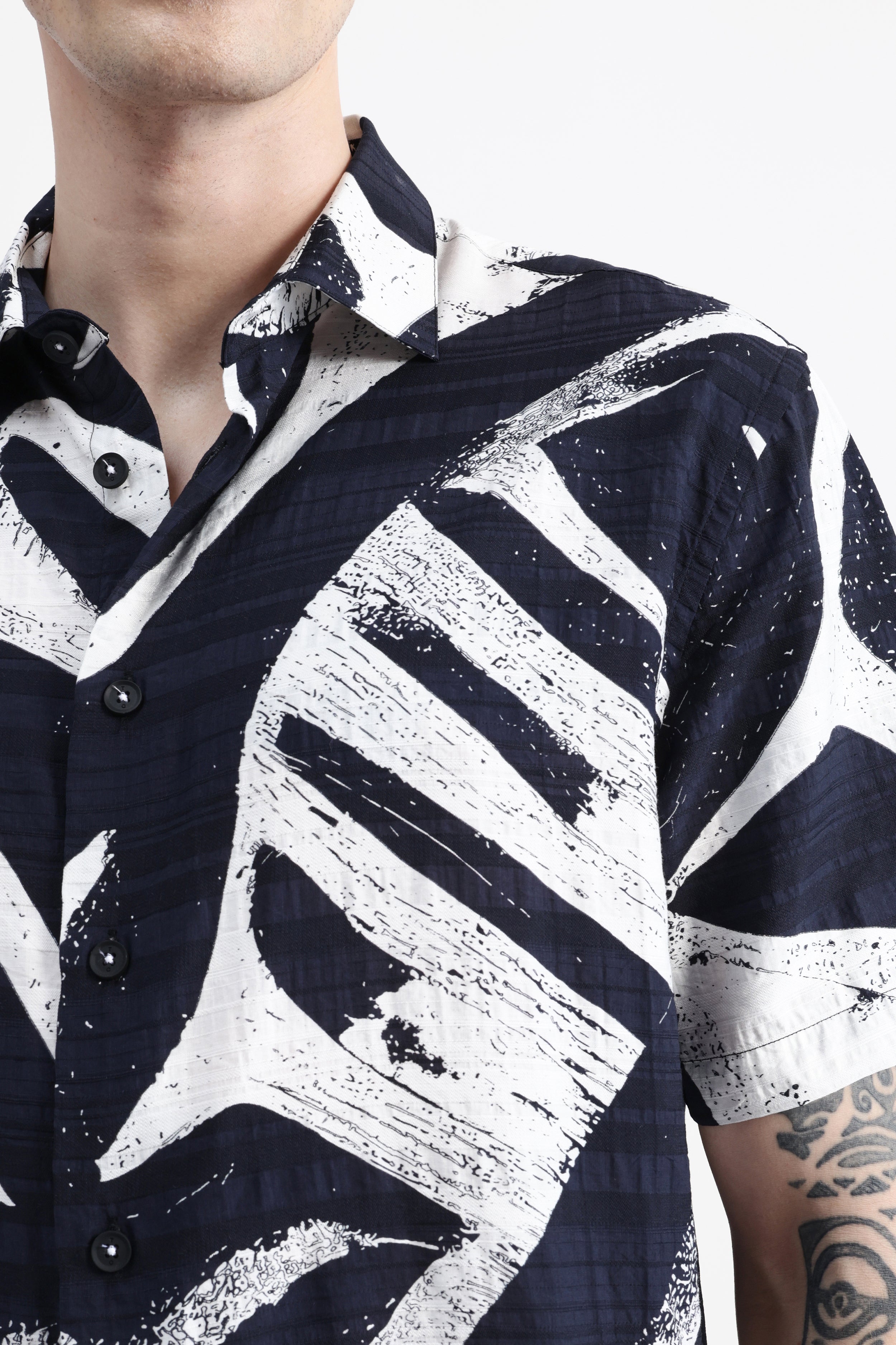 ABSTRACT PRINT HALF SLEEVE SHIRT