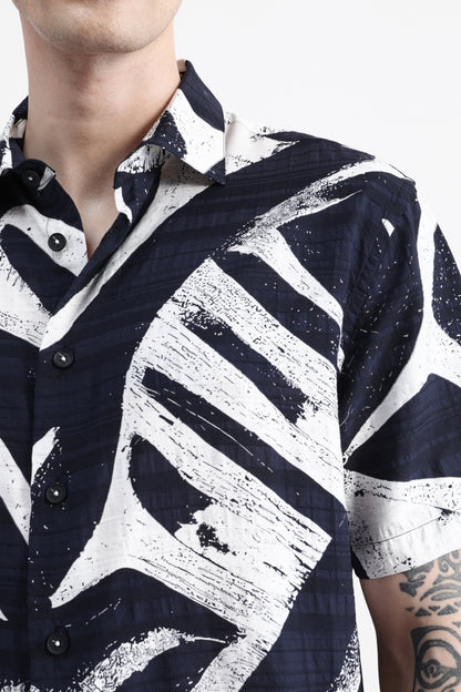 ABSTRACT PRINT HALF SLEEVE SHIRT