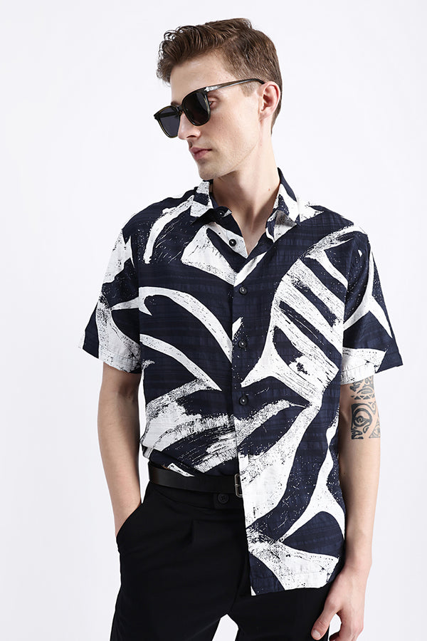 ABSTRACT PRINT HALF SLEEVE SHIRT