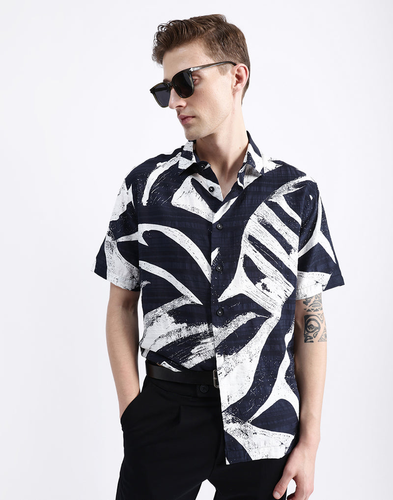 ABSTRACT PRINT HALF SLEEVE SHIRT