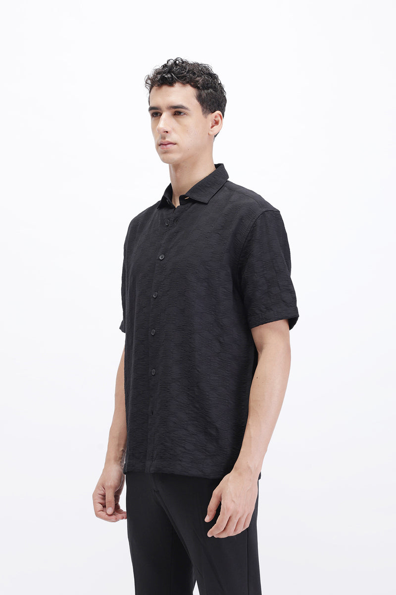 CRINKLE EFFECT TEXTURED SHIRT
