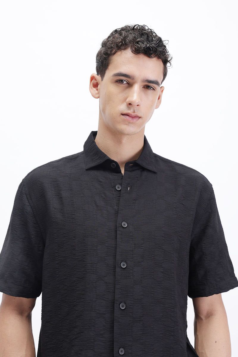CRINKLE EFFECT TEXTURED SHIRT