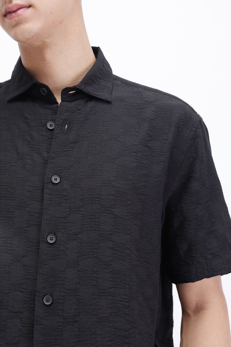 CRINKLE EFFECT TEXTURED SHIRT