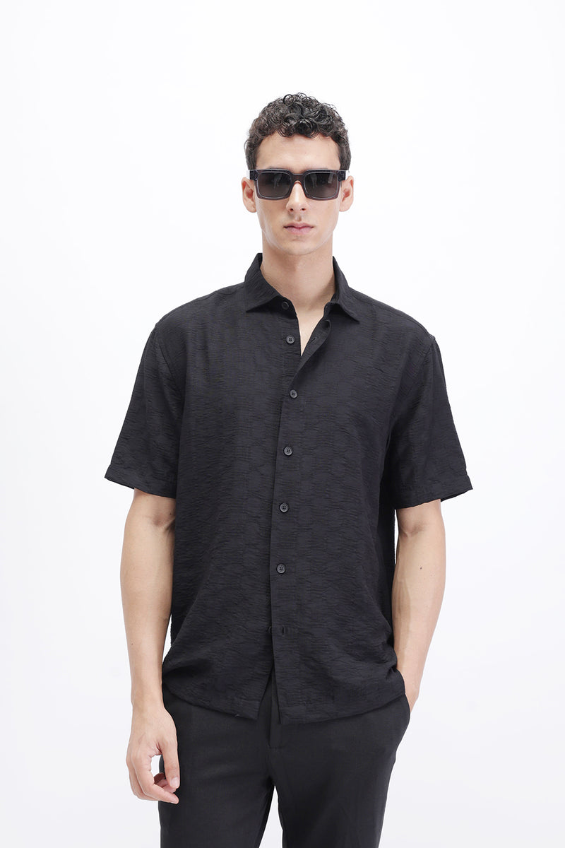 CRINKLE EFFECT TEXTURED SHIRT