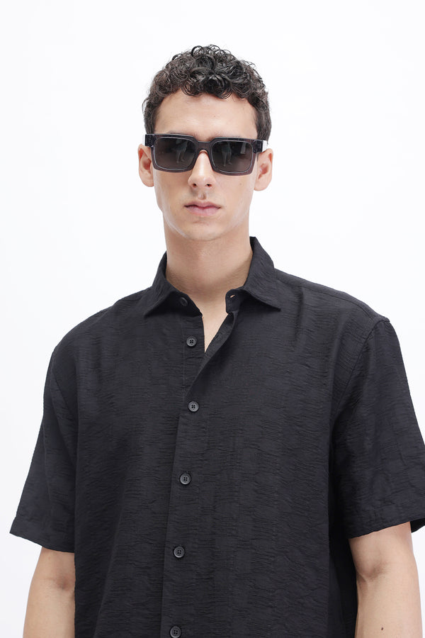 CRINKLE EFFECT TEXTURED SHIRT