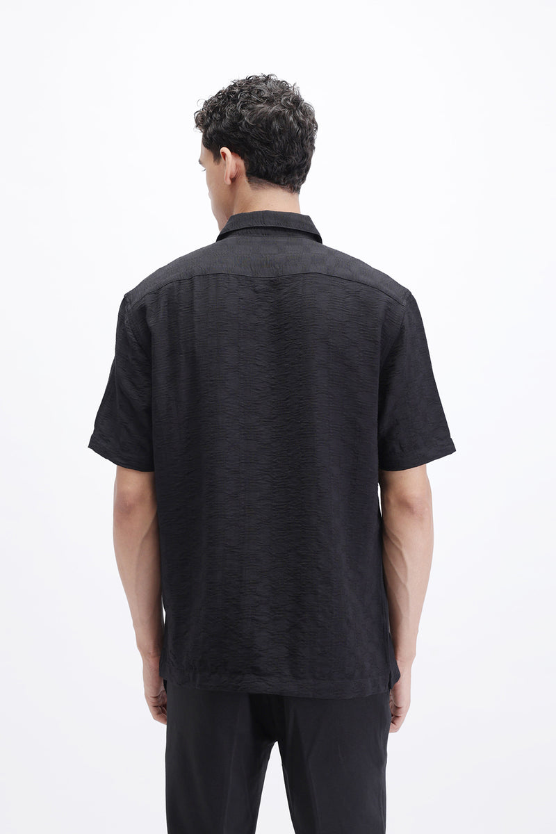 CRINKLE EFFECT TEXTURED SHIRT