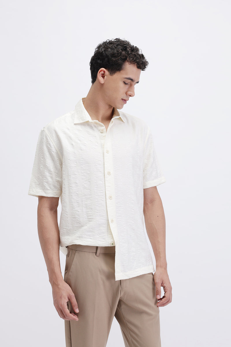 CRINKLE EFFECT TEXTURED SHIRT