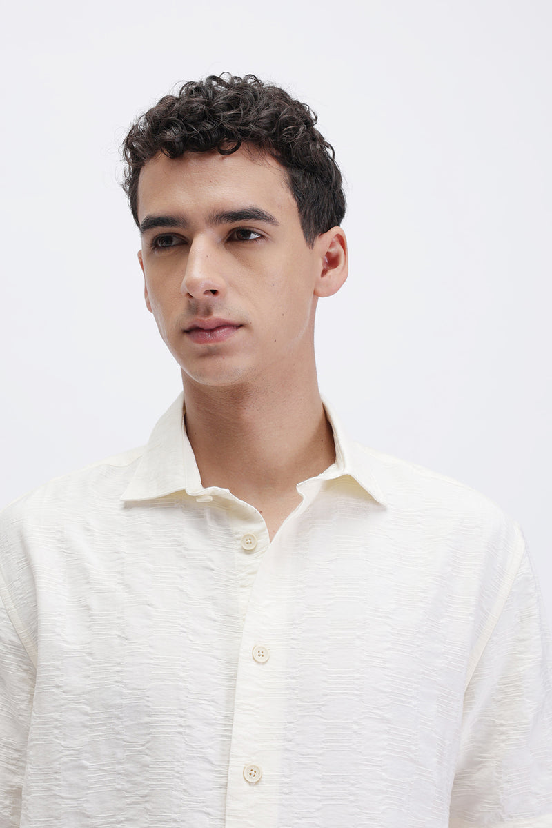 CRINKLE EFFECT TEXTURED SHIRT