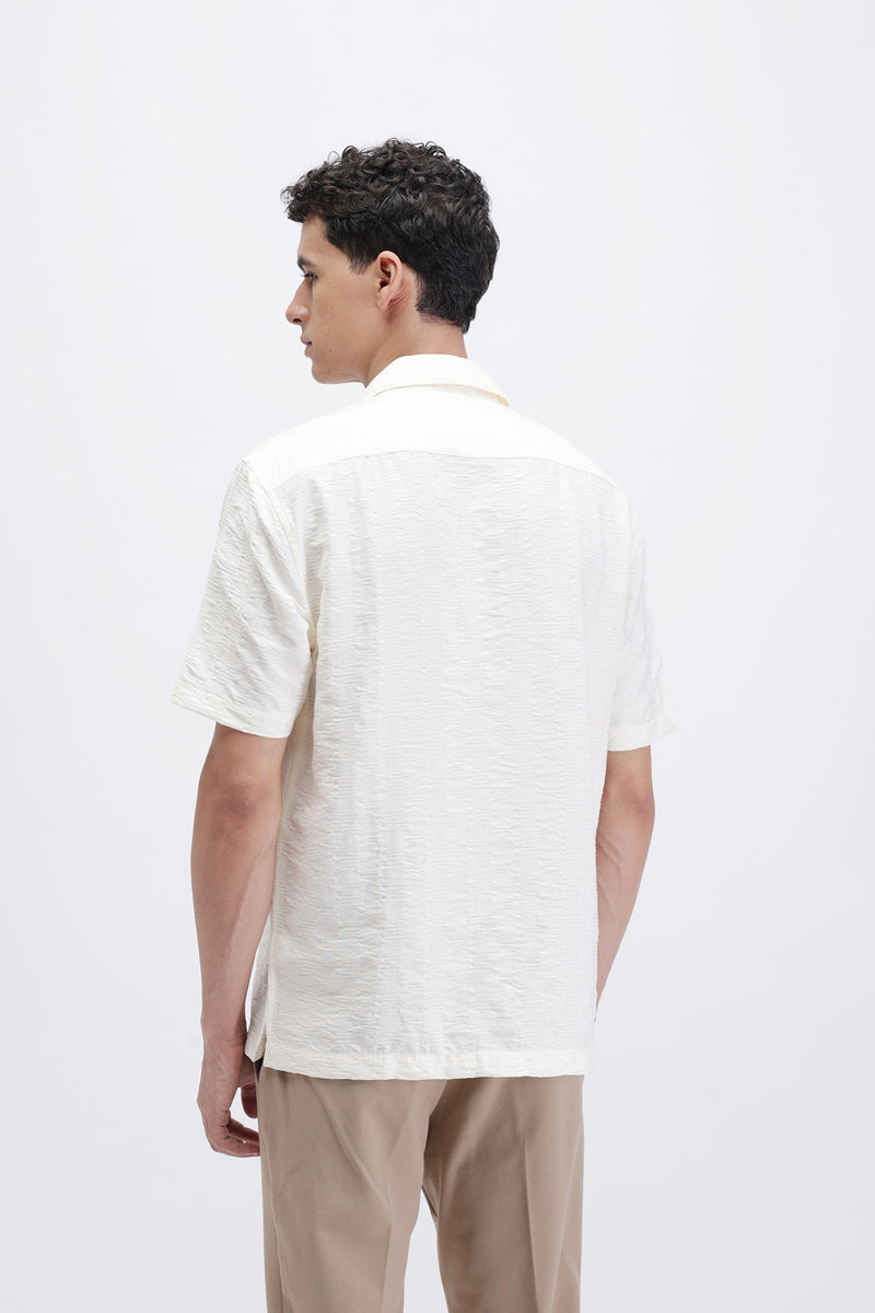 CRINKLE EFFECT TEXTURED SHIRT