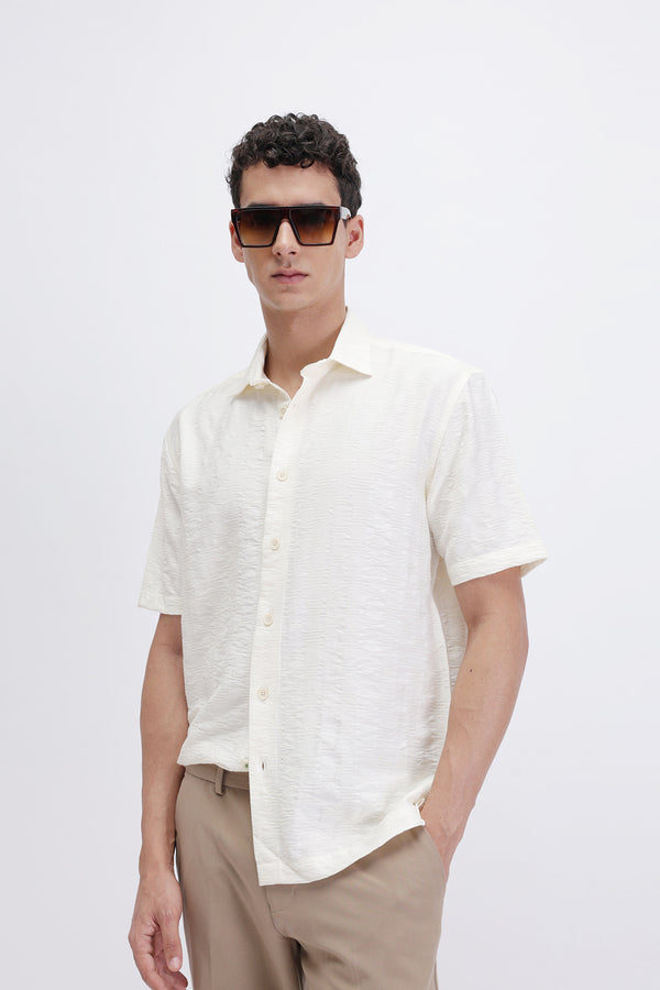 CRINKLE EFFECT TEXTURED SHIRT