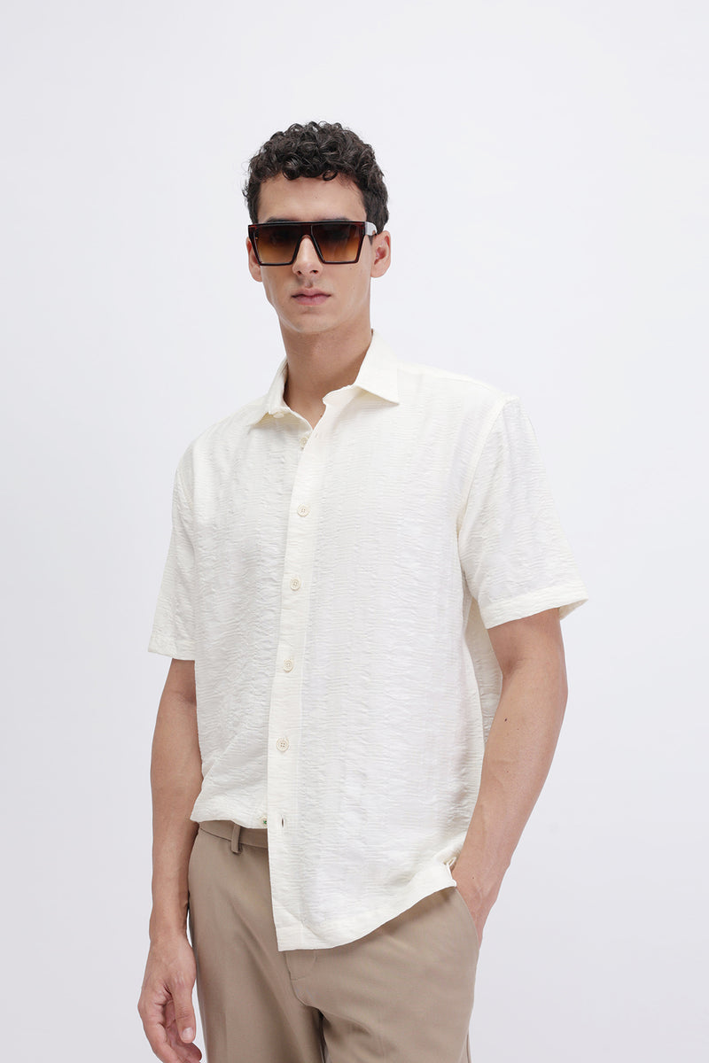 CRINKLE EFFECT TEXTURED SHIRT