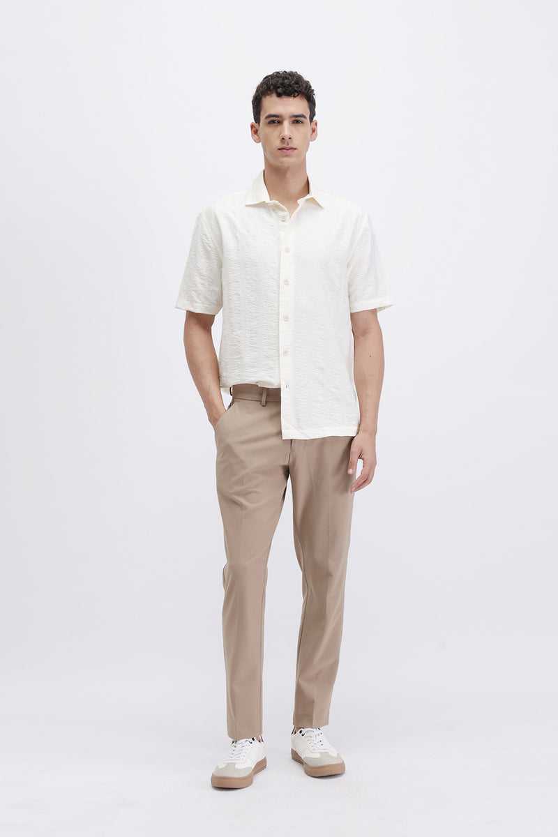 CRINKLE EFFECT TEXTURED SHIRT
