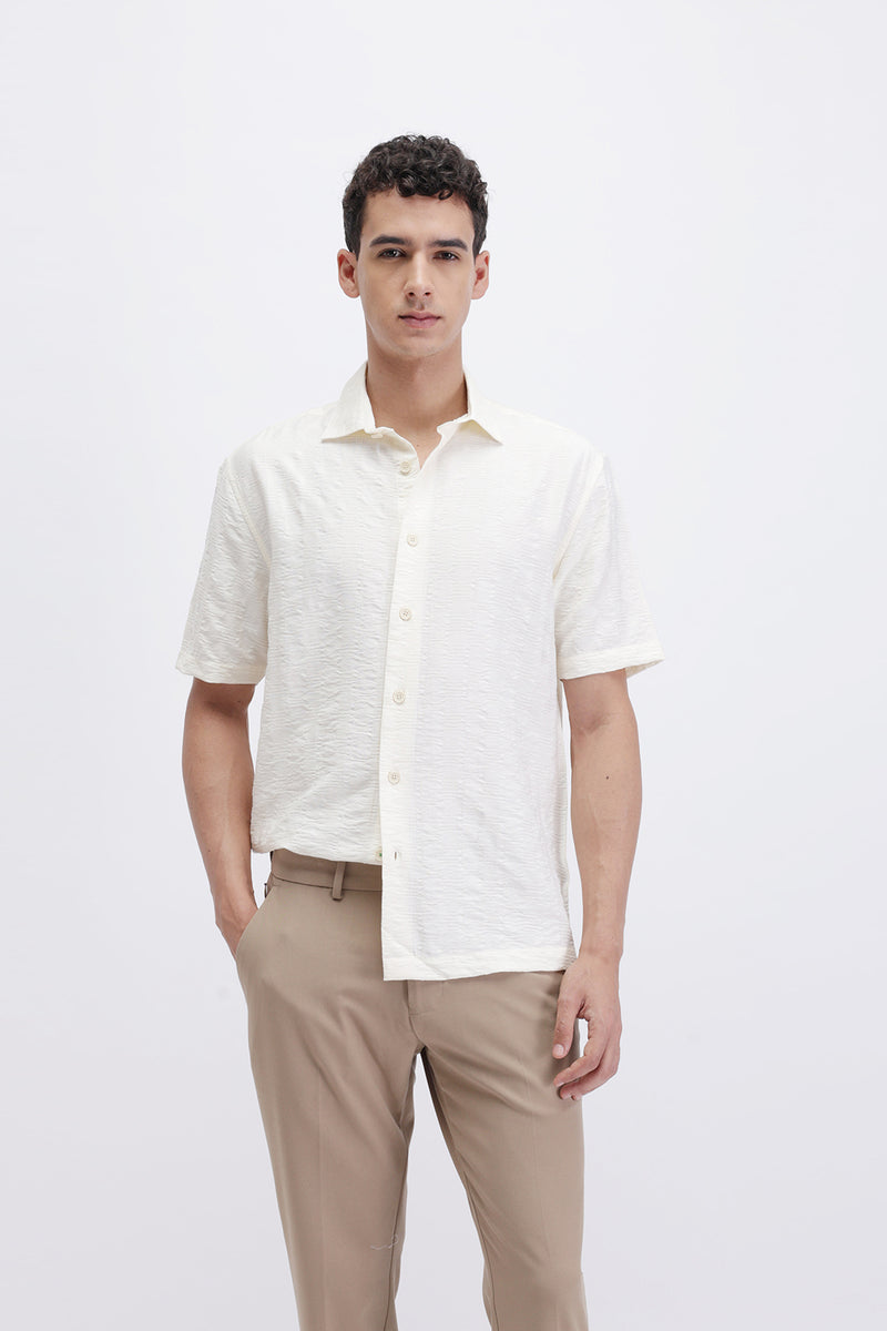 CRINKLE EFFECT TEXTURED SHIRT