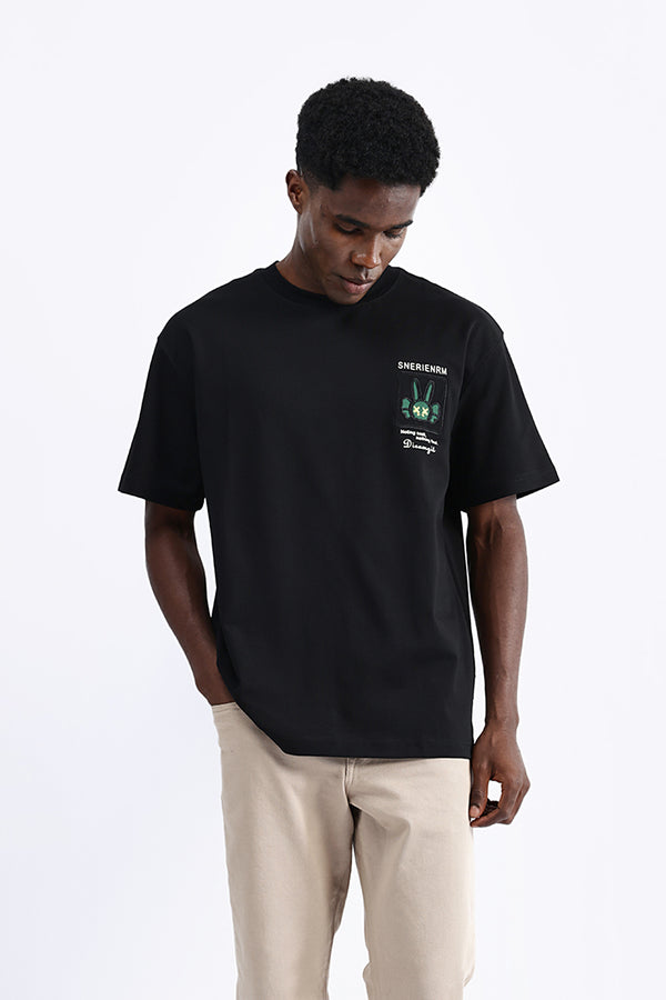 PATCH EMBROIDERED OVERSIZE TEE