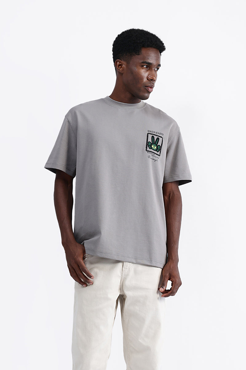 PATCH EMBROIDERED OVERSIZE TEE