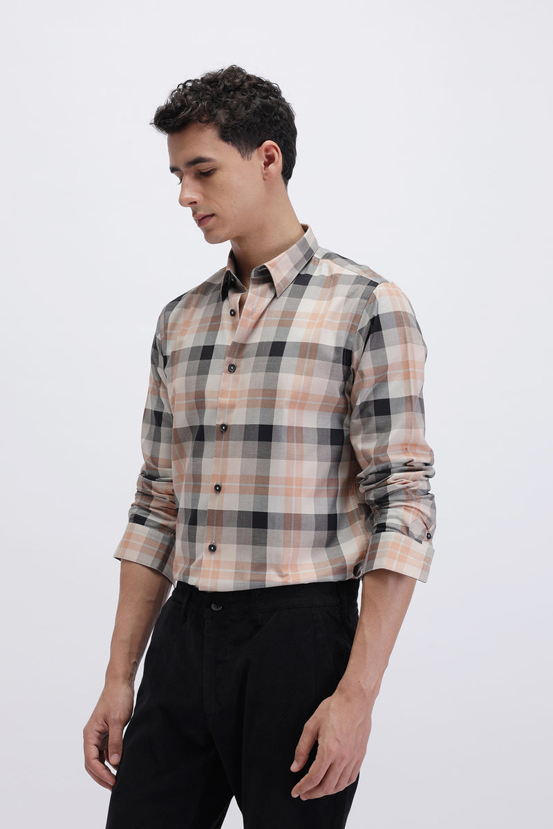 SLIM FIT CHECKERED SHIRT