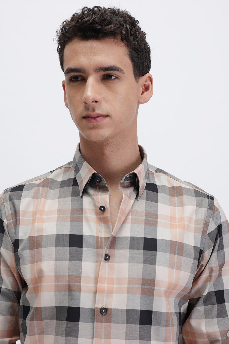 SLIM FIT CHECKERED SHIRT