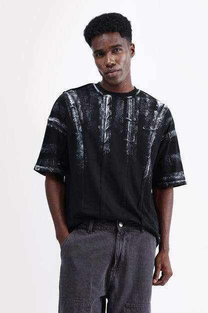 ABSTRACT PRINT OVERSIZED T-SHIRT