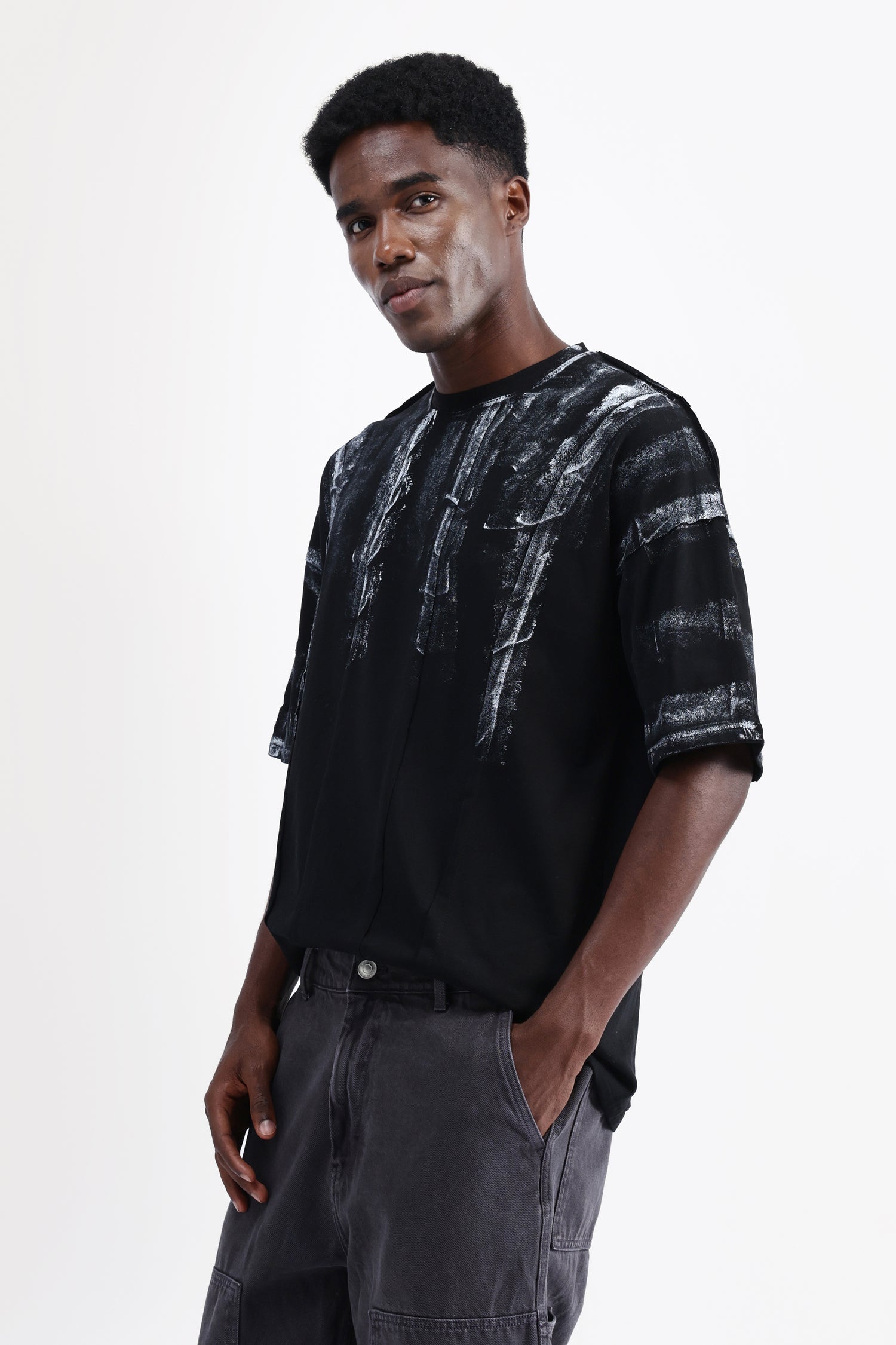 ABSTRACT PRINT OVERSIZED T-SHIRT