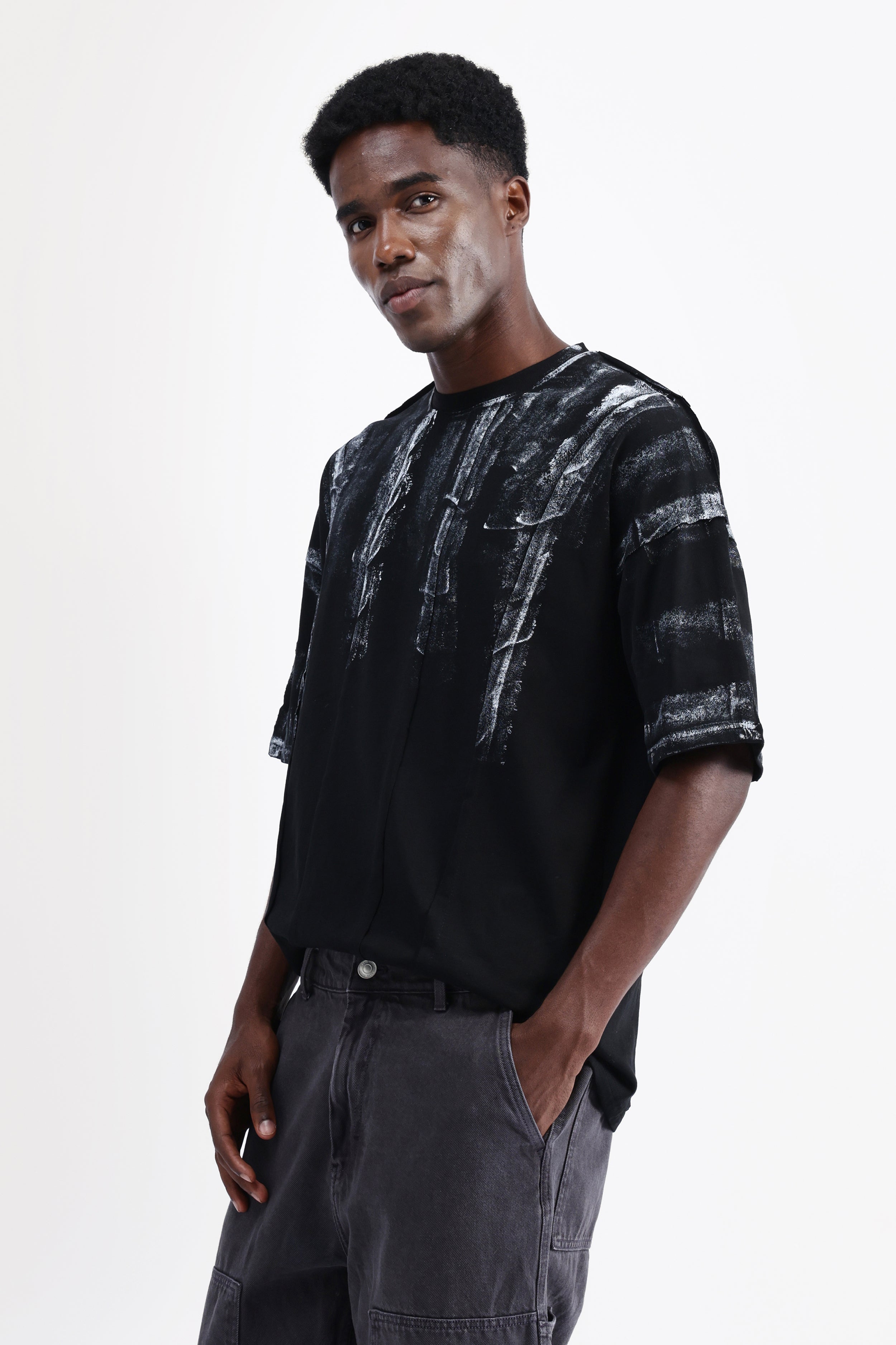 ABSTRACT PRINT OVERSIZED T-SHIRT