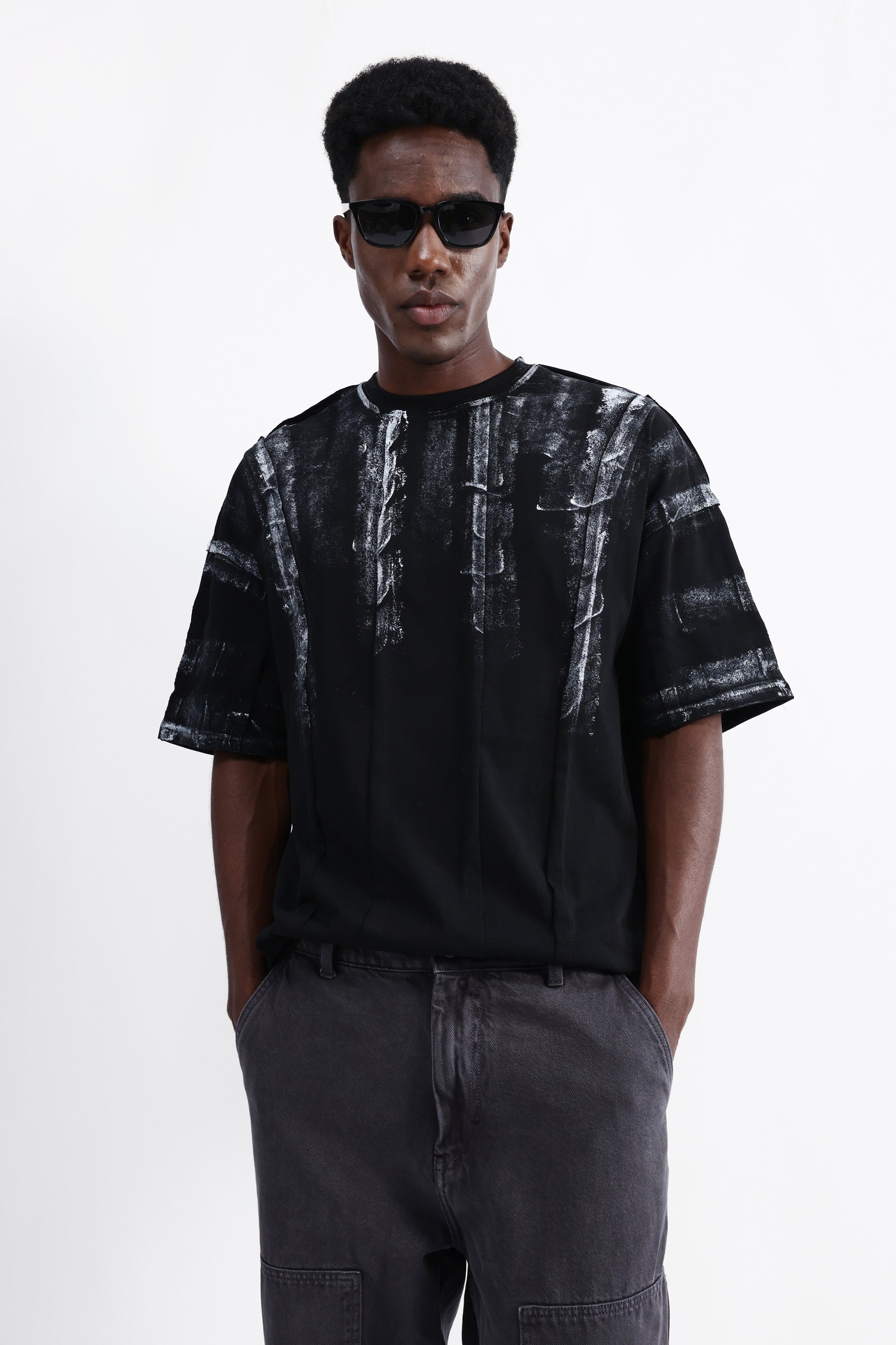 ABSTRACT PRINT OVERSIZED T-SHIRT