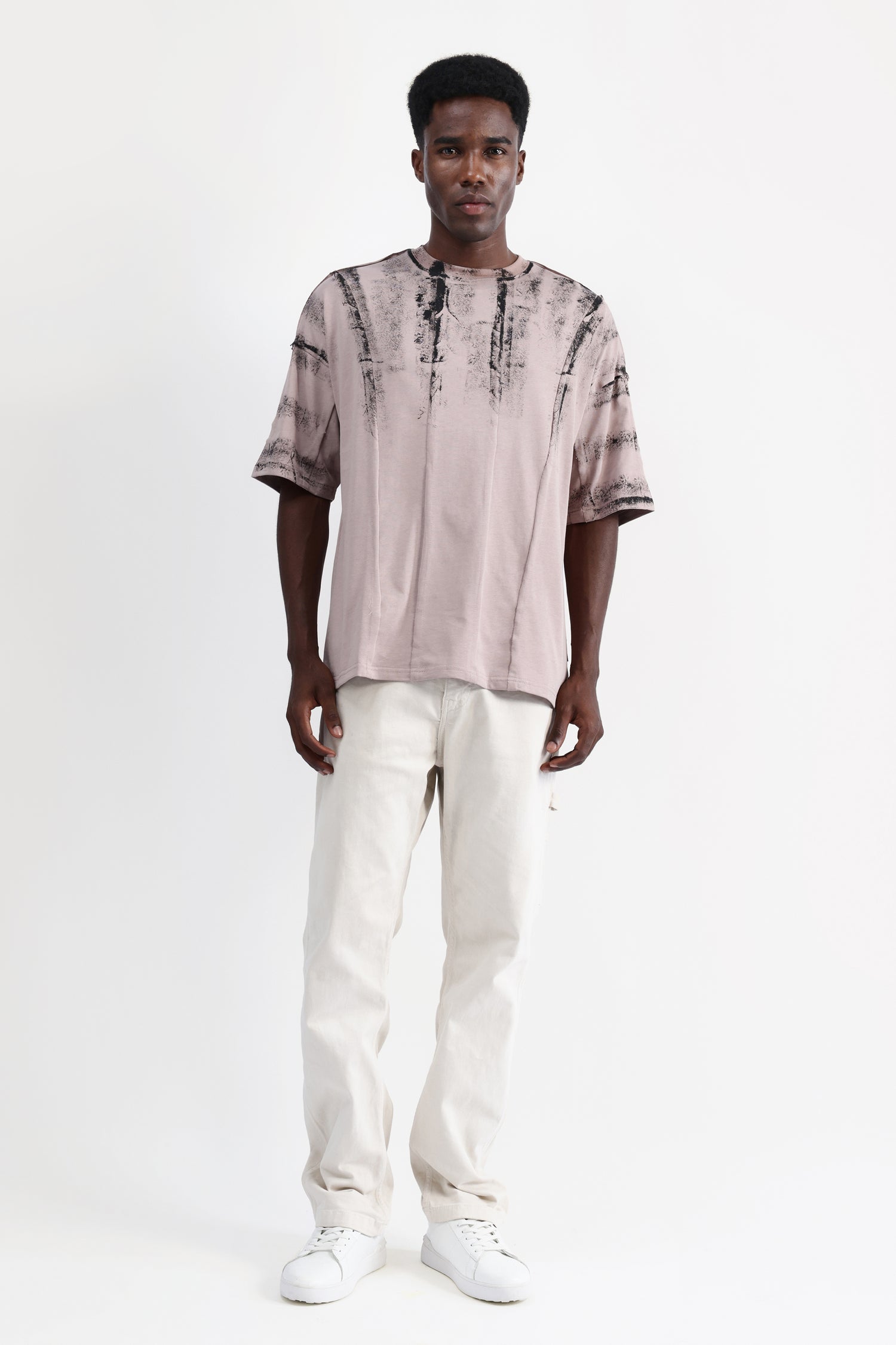 ABSTRACT PRINT OVERSIZED T-SHIRT