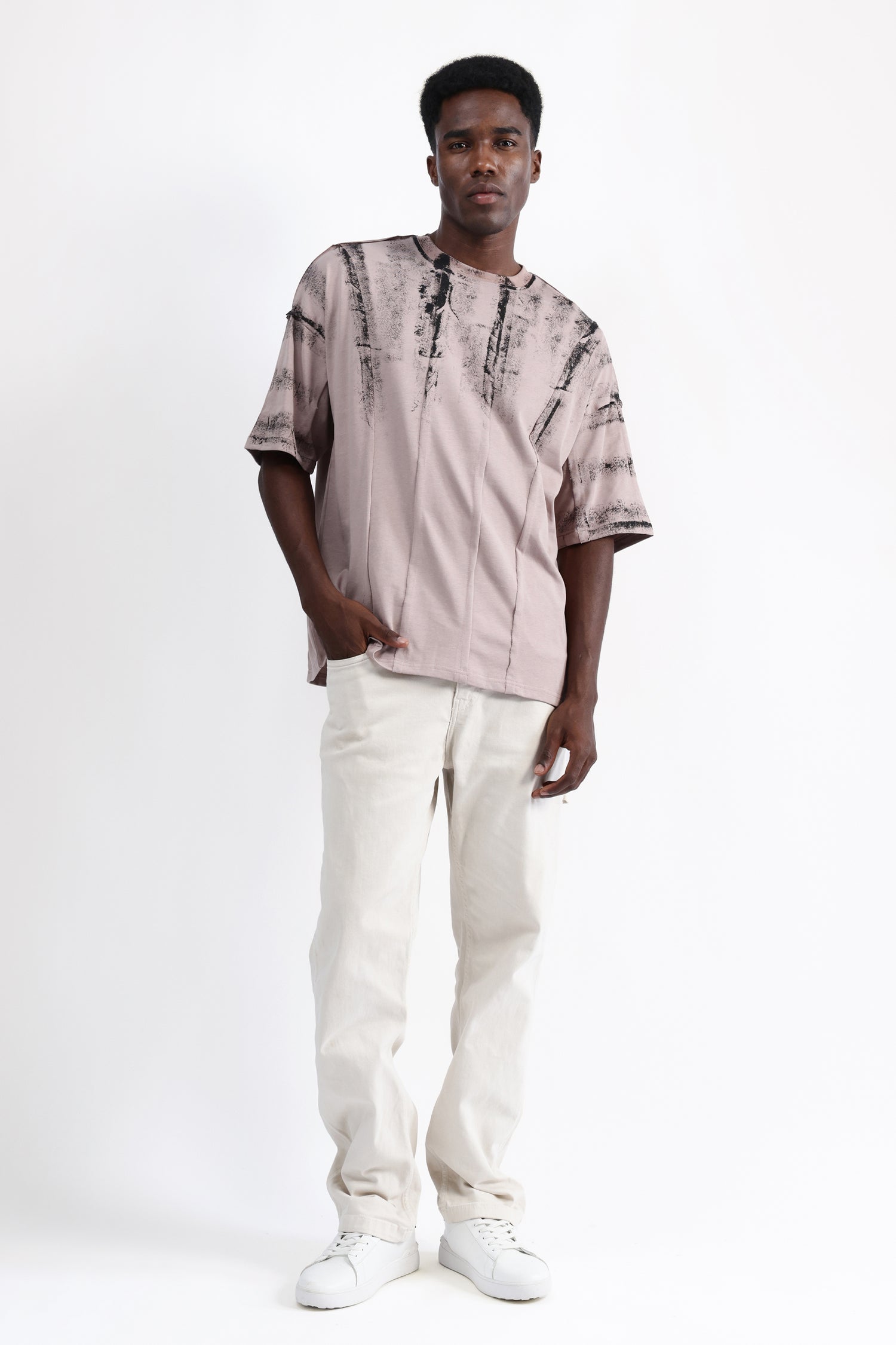 ABSTRACT PRINT OVERSIZED T-SHIRT