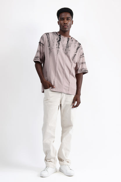 ABSTRACT PRINT OVERSIZED T-SHIRT