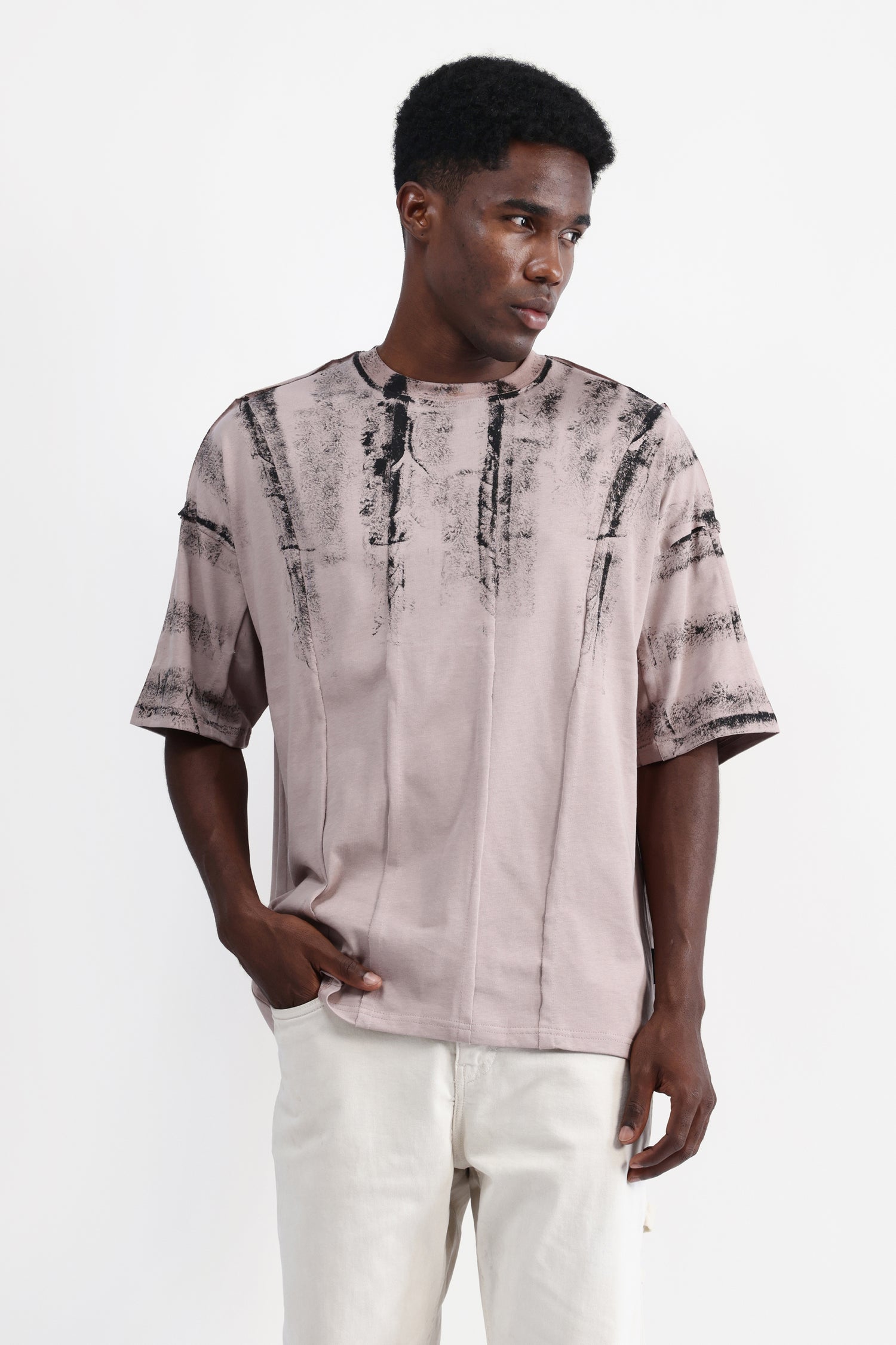 ABSTRACT PRINT OVERSIZED T-SHIRT