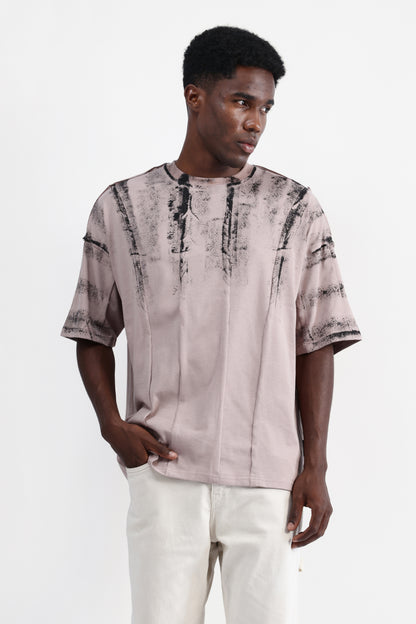 ABSTRACT PRINT OVERSIZED T-SHIRT