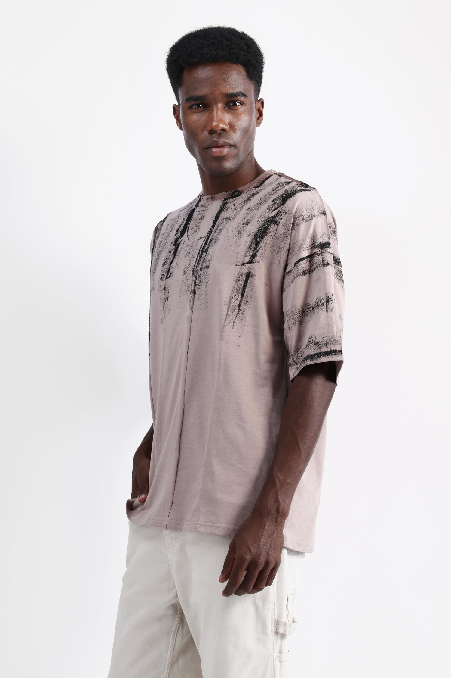 ABSTRACT PRINT OVERSIZED T-SHIRT