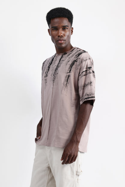 ABSTRACT PRINT OVERSIZED T-SHIRT