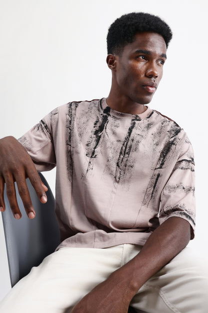 ABSTRACT PRINT OVERSIZED T-SHIRT