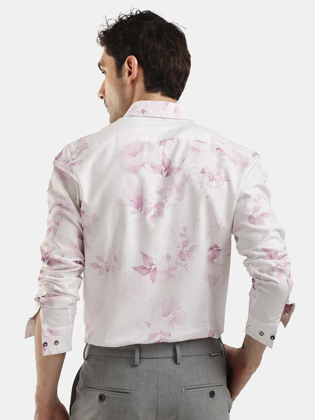 LIGHT PINK FLORAL PRINTED SHIRT