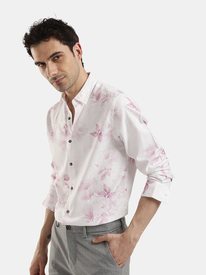 LIGHT PINK FLORAL PRINTED SHIRT