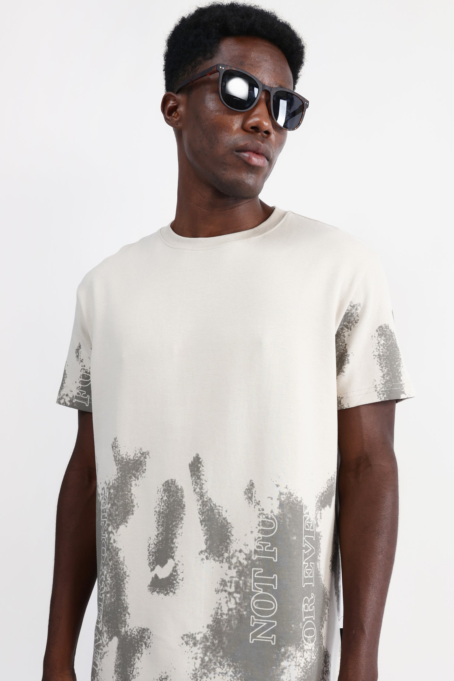 ABSTRACT PRINT OVERSIZED T-SHIRT