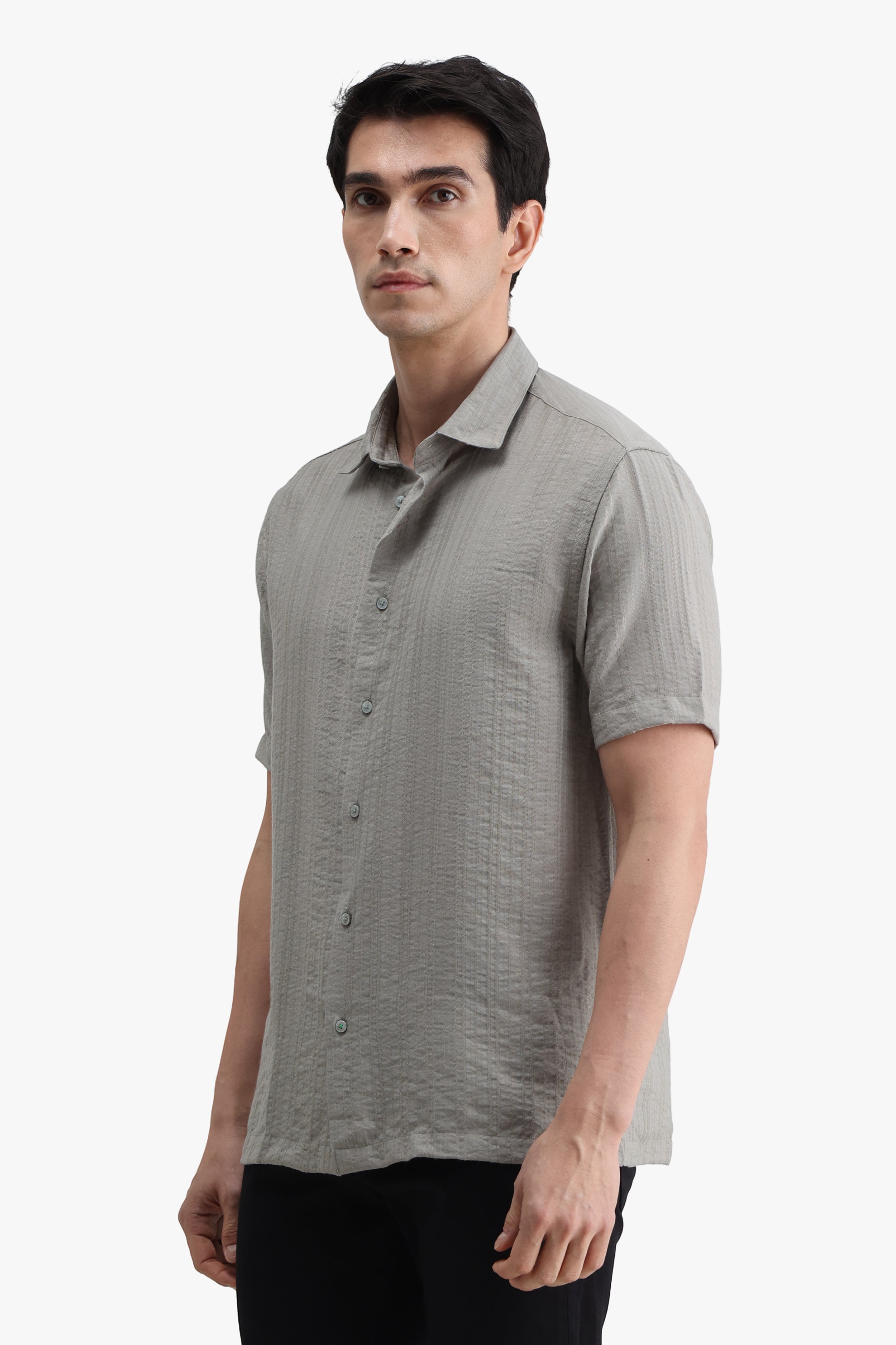 Viscose Blend Solid Shirt