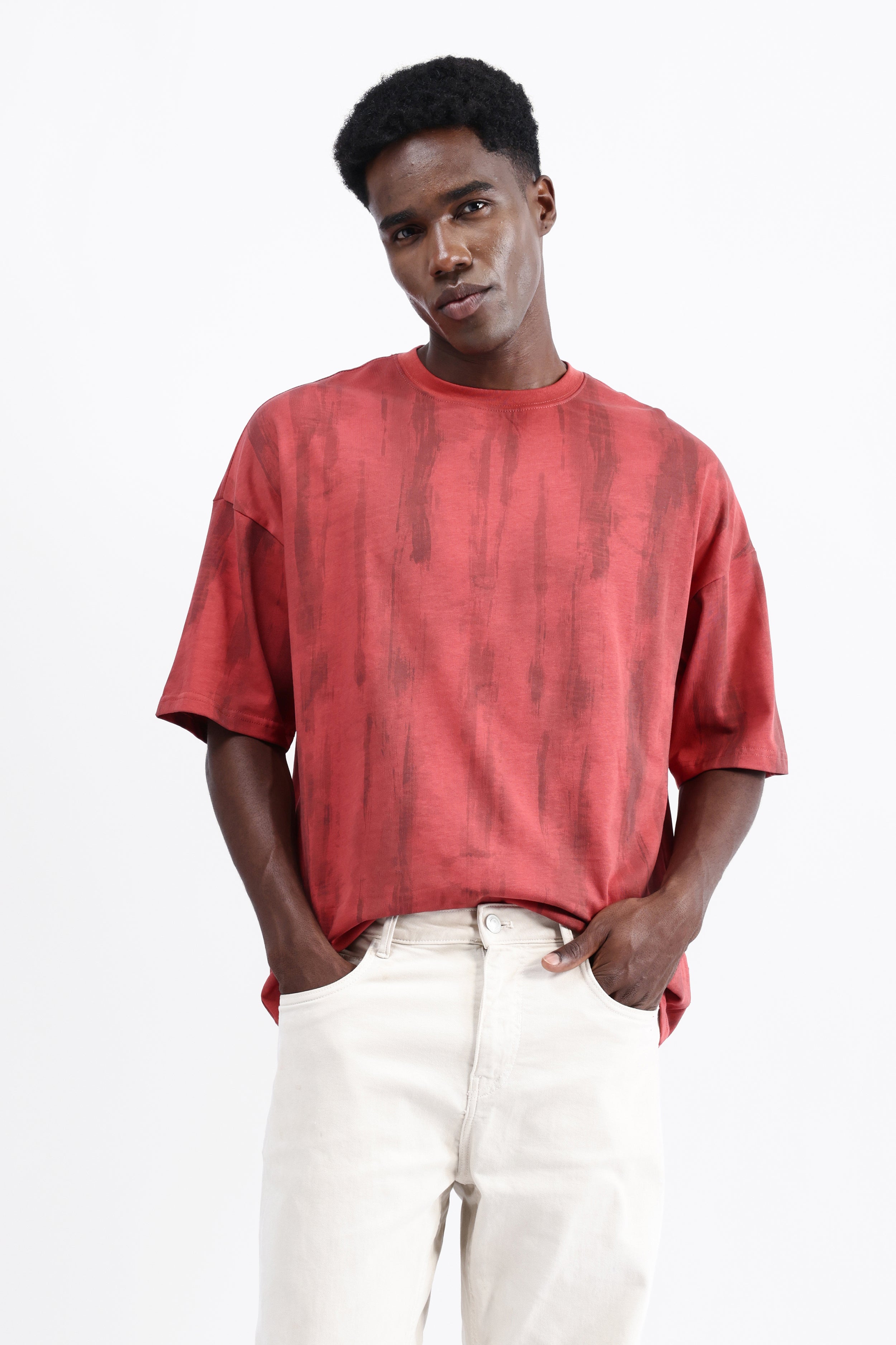 ABSTRACT PRINT OVERSIZED T-SHIRT