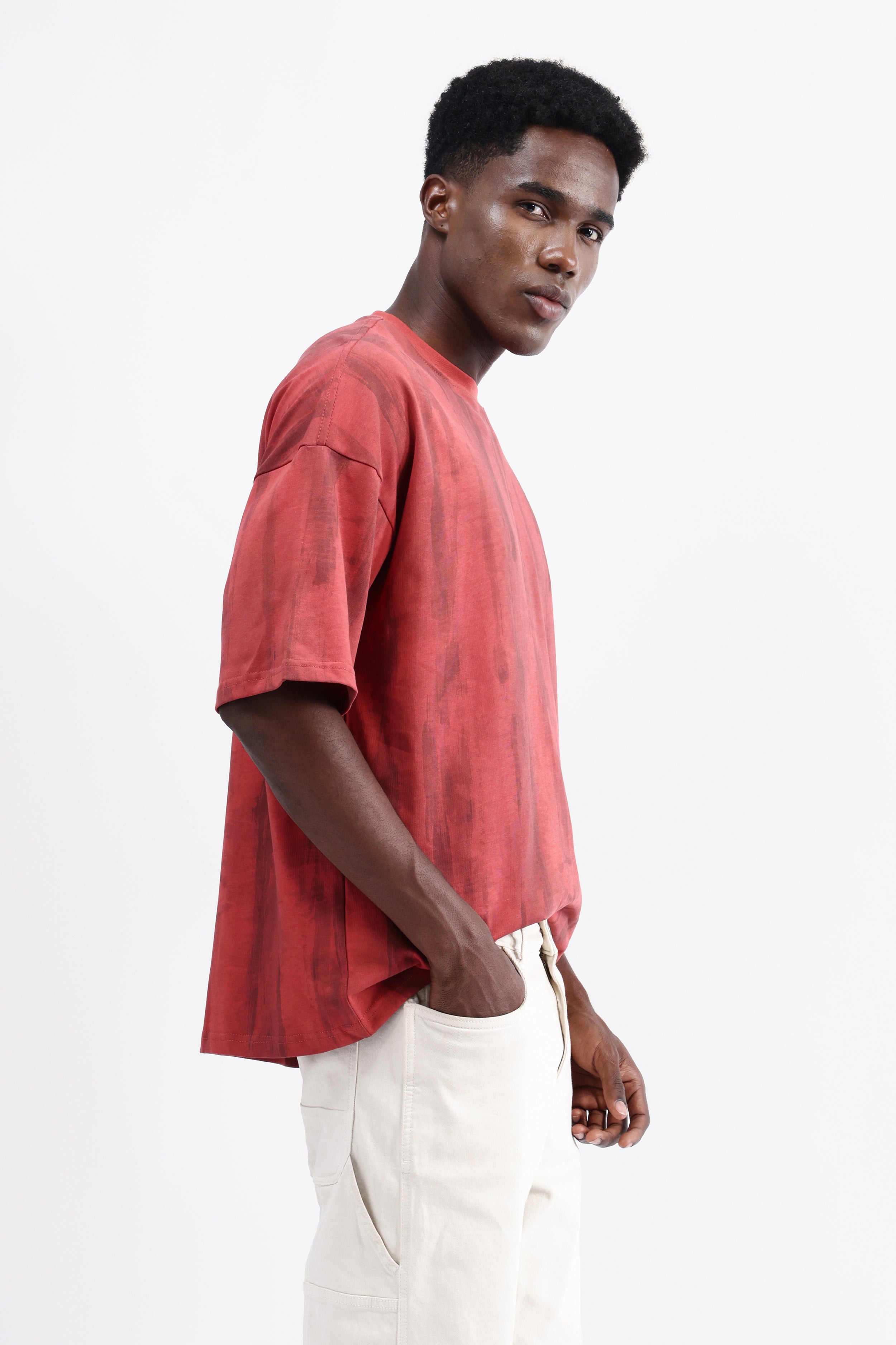 ABSTRACT PRINT OVERSIZED T-SHIRT