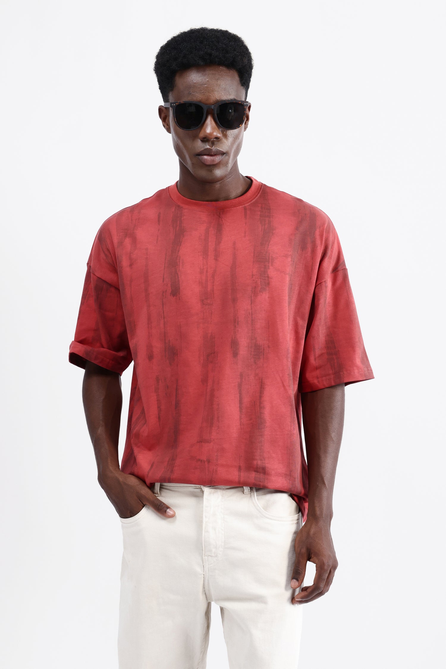 ABSTRACT PRINT OVERSIZED T-SHIRT